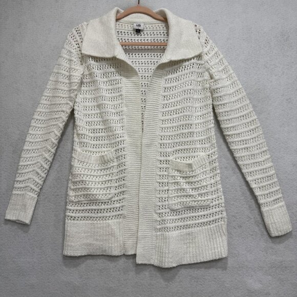 Cabi Sweater Womens Small Open Knit Cardigan Pockets Long Sleeve Lightweight - Picture 1 of 10